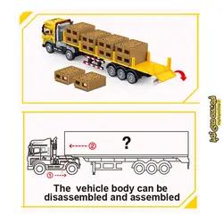 ماکت فلزی تریلی کمرشکن همراه با پالت مقیاس 1:24