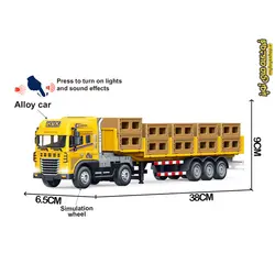 ماکت فلزی تریلی کمرشکن همراه با پالت مقیاس 1:24