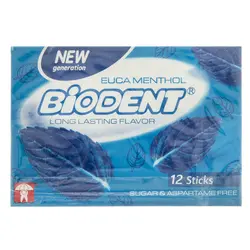 آدامس بایودنت با طعم اکالیپتوس و نعناع بسته 12 عددی