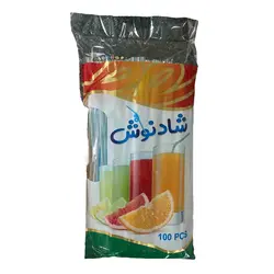 نی نوشیدنی یکبار مصرف شادنوش مدل تاشو فنری SN100 بسته 100 عددی