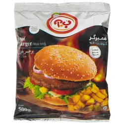 همبرگر 60% گوشت ب.آ مقدار 500 گرم