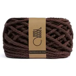 نخ مکرومه  قهوه‌ای تابیده ۴میل – W7