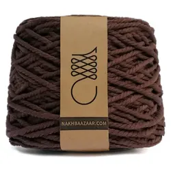 دوک نخ مکرومه قهوه‌ای تابیده ۴میل – W7