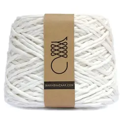 دوک نخ مکرومه سفید صدفی نرم‌تاب ۴میل