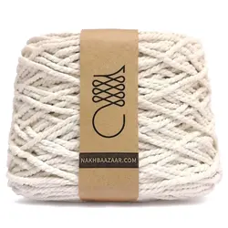 دوک نخ مکرومه شیری تابیده ۴میل ۳تاب