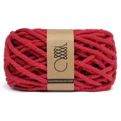 نخ مکرومه قرمز اناری تابیده ۴.۵میل – R7