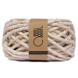 نخ مکرومه شیری لمه دار تابیده ۵میل