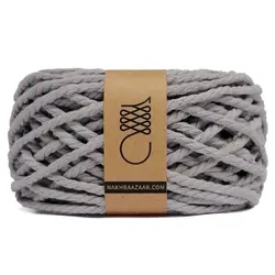 نخ مکرومه طوسی فیلی تابیده ۴میل – K2