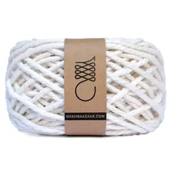 نخ مکرومه سفید صدفی تابیده ۳میل