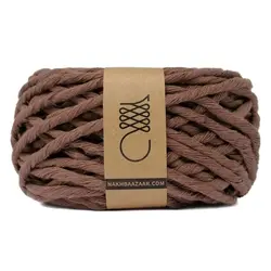 نخ مکرومه ‌قهوه‌ای نرمتاب ۴میل – W8