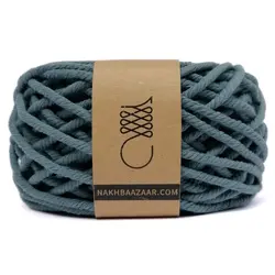 نخ مکرومه طوسی آبی تابیده ۴میل – D8