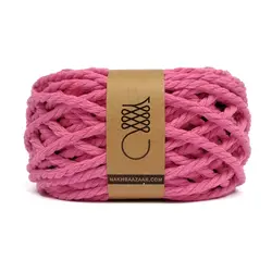 نخ مکرومه صورتی پررنگ تابیده ۴میل – P2