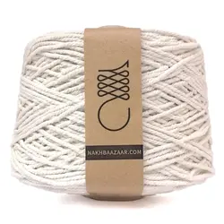 دوک نخ مکرومه سفید تابیده ۳میل