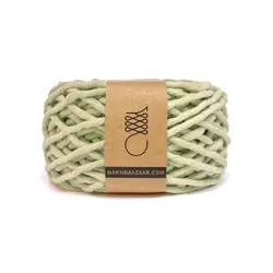 نخ مکرومه ‌سبز روشن پاستلی نرمتاب ۴میل