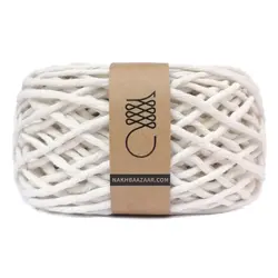 نخ مکرومه سفید نرم‌تاب ۳ میل