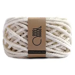 نخ مکرومه سفید شیری تابیده ۴میل ۳تاب