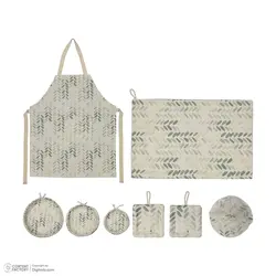 سرویس لوازم پارچه ای آشپزخانه 7 تکه نمک مدل پولکی