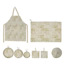 سرویس لوازم پارچه ای آشپزخانه 7 تکه نمک مدل پولکی