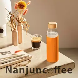 بطری شیشه ای nespresso نسپرسو glass bottle رنگ نارنجی