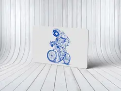 استیکر کارت بانکی | عابر بانک مدل فضانورد دوچرخه سوار 32 | Astronaut card sticker 32