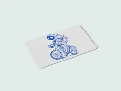 استیکر کارت بانکی | عابر بانک مدل فضانورد دوچرخه سوار 32 | Astronaut card sticker 32