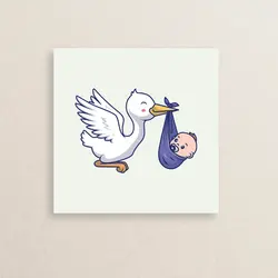 استیکر لک لک و بچه 01 | Stork and baby sticker 01