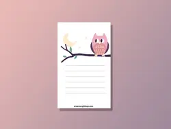 برگه های یادداشت مدل جغد گوگولی 01 | Owl Note Paper 01