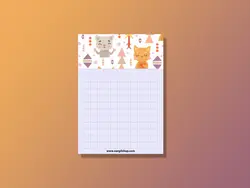 برگه های یادداشت مدل گربه های گوگولی 04 | Cute Cats Note Paper 04