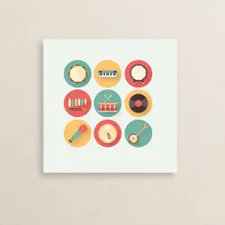 پک استیکر  9 تایی سازهای موسیقی 01 |  nine Instrument Sticker pack 01