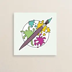 استیکر هنری – لوازم نقاشی – قلم 07 | Artistic – Painting Tools sticker 07