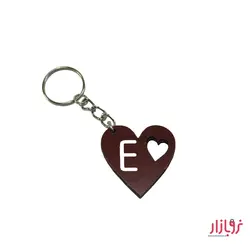 جاکلیدی قلب چوبی حرف E