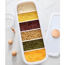 جای حبوبات شش خانه مستطیل