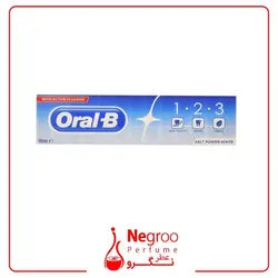 خمیر دندان اورال- بی مدل 1.2.3 Salt Power White حجم 100 میلی لیتر
