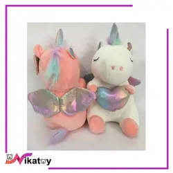 عروسک پولیشی تک شاخ قلب به دست