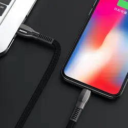 کابل آیفون 2.4 آمپر ریمکس 159iبا روکش الیاف بافته شده قابلیت دیتا مدل GONRO