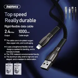 کابل آیفون 2.4 آمپر ریمکس 159iبا روکش الیاف بافته شده قابلیت دیتا مدل GONRO