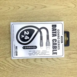 کابل آیفون 2.4 آمپر ریمکس 159iبا روکش الیاف بافته شده قابلیت دیتا مدل GONRO