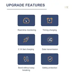 کابل تست شارژر موبایل با قابلیت تشخیص مقدار آمپر با خروجی لایتنینگ