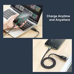 کابل تست شارژر موبایل با قابلیت تشخیص مقدار آمپر با خروجی لایتنینگ