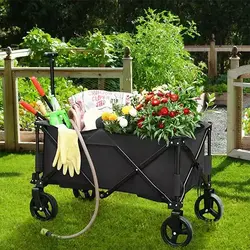 چرخ دستی واگن تاشو ۱۰۰ لیتری گرین لاین مدل GNWGN220BK