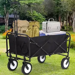 چرخ دستی واگن تاشو ۱۰۰ لیتری گرین لاین مدل GNWGN220BK