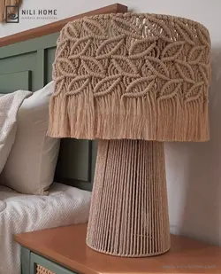 آباژور مکرومه رومیزی مدل ترنج