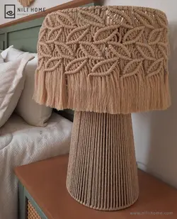 آباژور مکرومه رومیزی مدل ترنج