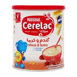 سرلاک گندم و خرما به همراه شیر نستله مناسب کودکان از پایان ۶ ماهگی ۴۰۰ گرم