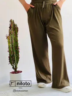 شلوار بگ پارچه بیسکویتی