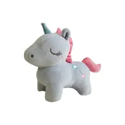 عروسک یونیکورن طوسی آبی