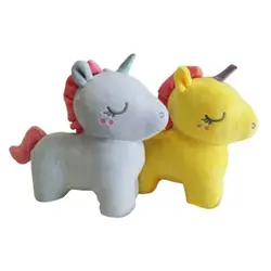 عروسک یونیکورن طوسی آبی