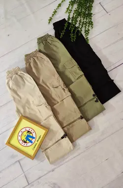 شلوار کارگو کتان کد 410