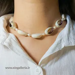 گردنبند صدف و مروارید پرورشی