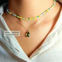 گردنبند دولاین منجوق و سواروسکی